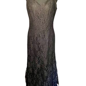 Vintage Lace Maxi Dress in Black M